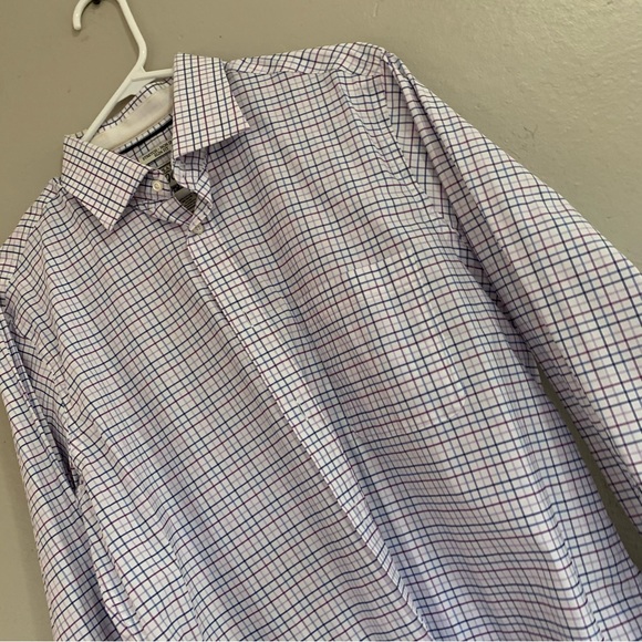 Men’s White Jos. A. Bank Long Sleeve Stretch Slim Fit Button Down Shirt - Picture 2 of 5